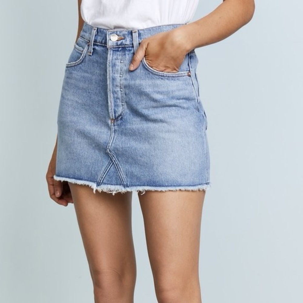 AGOLDE Quinn High Rise Mini Skirt in Devotee SIZE 27